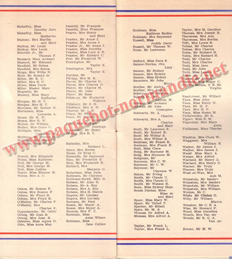 LISTE PASSAGERS DU 29 JUILLET 1936 / 1-4