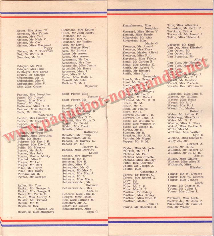 LISTE PASSAGERS DU 29 JUILLET 1936 - 2ème CLASSE / 2-4