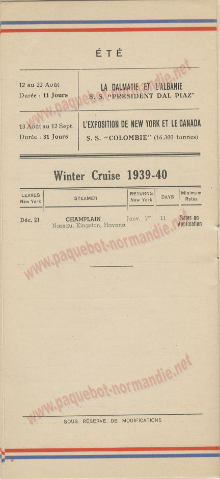 PAQUEBOT NORMANDIE- LISTE DES PASSAGERS DU 21 JUIN 1939 - 5