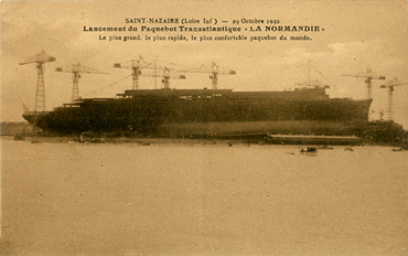 PAQUEBOT S.S NORMANDIE - CARTE POSTALE CLASSIQUE SEPIA - EDITEUR : NOZAIS - REF.SITE NOZC 1-6