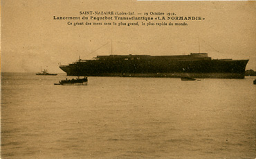 PAQUEBOT S.S NORMANDIE - CARTE POSTALE CLASSIQUE SEPIA - EDITEUR : NOZAIS - REF.SITE NOZC 1-7