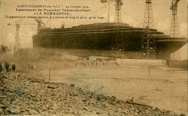 PAQUEBOT S.S NORMANDIE - CARTE POSTALE CLASSIQUE SEPIA - EDITEUR : NOZAIS - REF.SITE NOZC 1-8