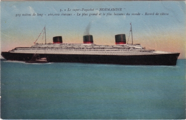 S.S NORMANDIE - Carte postale couleurs classique Edition NOZAIS - Réf. 1-3 Recto