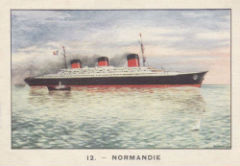 PAQUEBOT NORMANDIE - CARTE POSTALE PUBLICITAIRE PETIT FORMAT `PETIT NAVIRE`