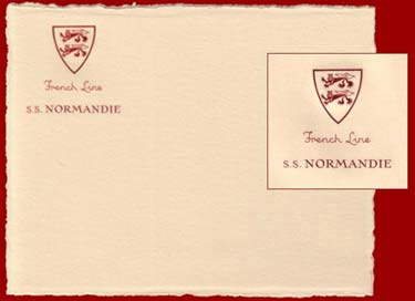 PAQUEBOT NORMANDIE - BRISTOL DE CORRESPONDANCE AVEC EN-TETE 1-3