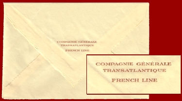 PAQUEBOT NORMANDIE - ENVELOPPE FRENCH LINE POUR PAPIER A LETTRE 1-2