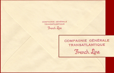 Paquebot Normandie - Enveloppe de correspondance à bord 