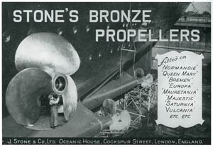 S.S NORMANDIE - STONE`S BRONZE PROPELLERS publicité