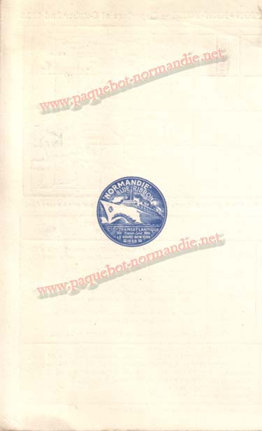 PAQUEBOT NORMANDIE - Carte-souvenir de la traversée du 2 au 7 Octobre 1935 - 3