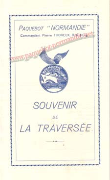 PAQUEBOT NORMANDIE - Carte-souvenir de la traversée du 4 au 8 Aout 1937 - 1