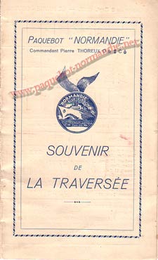 PAQUEBOT NORMANDIE - Carte-souvenir de la traversée du 8 au 13 SEPTEMBRE 1937 - 1