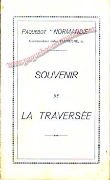 PAQUEBOT NORMANDIE - Carte-souvenir de la traversée du 14 au 19 JUIN 1939 - 1