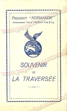  PAQUEBOT NORMANDIE - Carte-souvenir de la traversée du 14 au 18 Juillet 1937