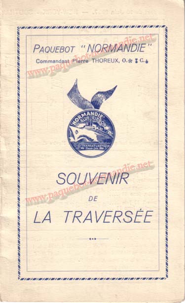 PAQUEBOT NORMANDIE - Carte-souvenir de la traversée du 16 au 20 Juin 1936 - 1