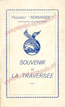 PAQUEBOT NORMANDIE - Carte-souvenir de la traversée du 18 au 23 Aout 1937 - 1