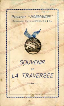 PAQUEBOT NORMANDIE - Carte-souvenir de la traversée du 21 au 25 Avril 1937 - 1