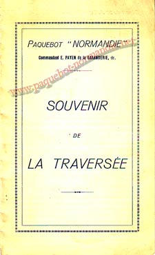 PAQUEBOT NORMANDIE - Carte-souvenir de la traversée du 26 au 31 JUILLET 1939 - 1