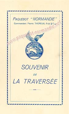 PAQUEBOT SS NORMANDIE - Carte-souvenir de la traversée du 28 Juillet au 1er Aout 1937 - 1