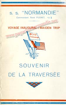 PAQUEBOT NORMANDIE - Carte-souvenir de la traversée du 29 MAI AU 3 JUIN 1935 - 1