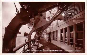 PAQUEBOT S.S NORMANDIE - Carte postale glacée Editeur TITO BLOC-FRERES Réf. TITOG P-5-6-1 PSB