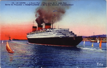 S.S NORMANDIE - Carte postale classique couleurs TITO - BLOC FRERES - Réf. TITOCOC 12-12 Recto