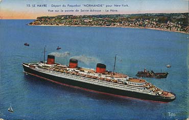 S.S NORMANDIE - Carte postale classique couleurs TITO - BLOC FRERES - Réf. TITOCOC 13-15 