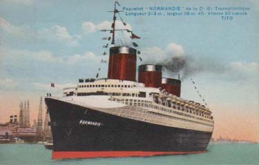 PAQUEBOT S.S NORMANDIE - Carte postale classique couleurs Editeur TITO Réf. TITOCOC 2-2 J-S