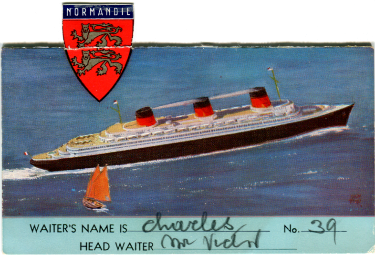 Paquebot S.S. NORMANDIE - Carte postale U.S.A Couleurs - Editeur Anonyme - Réf. Site : USACANOE 1-2 PSB