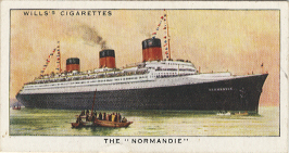 Paquebot Normandie - Carte cigarettes WILLS Angleterre